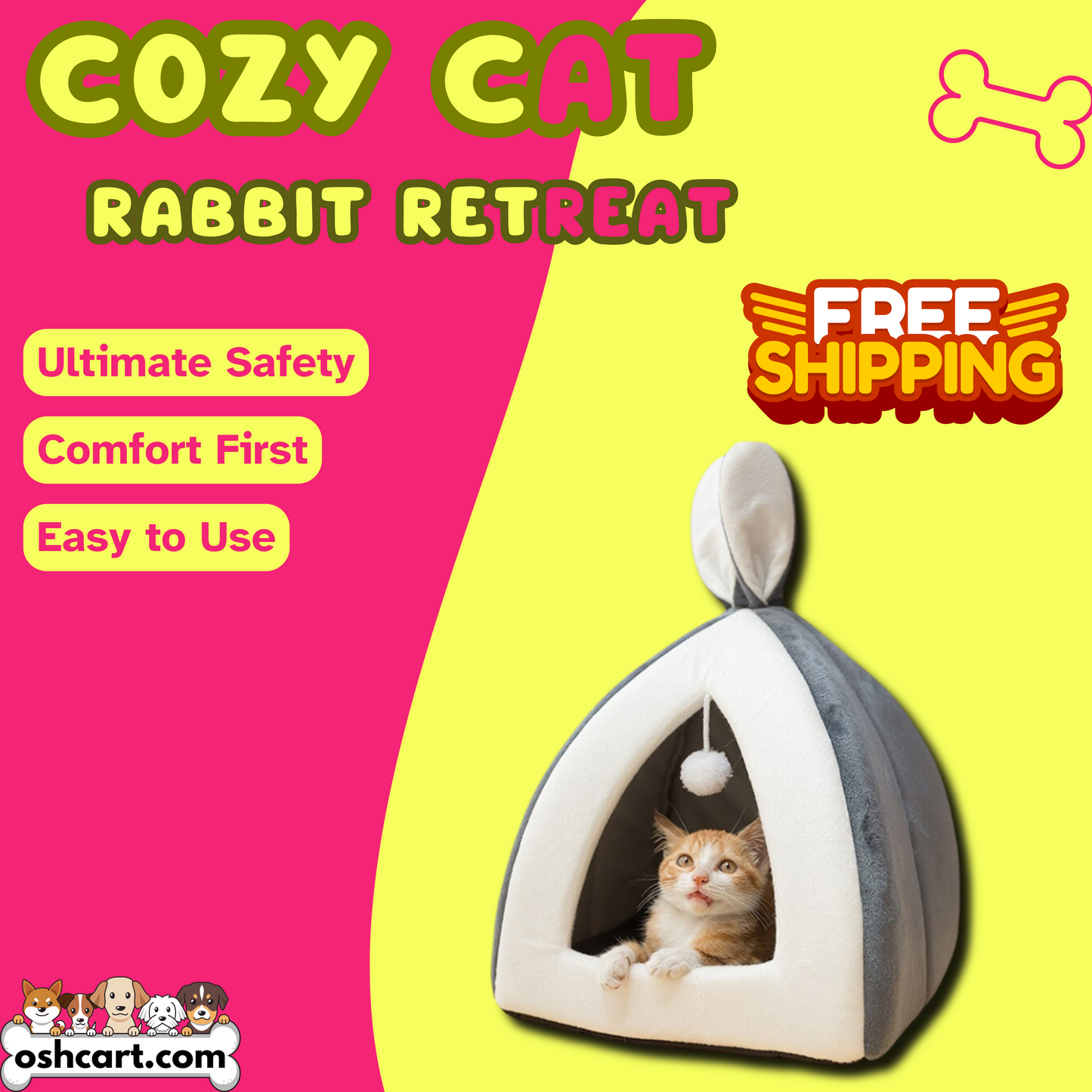 OshCart™ Cozy Cat Rabbit Retreat