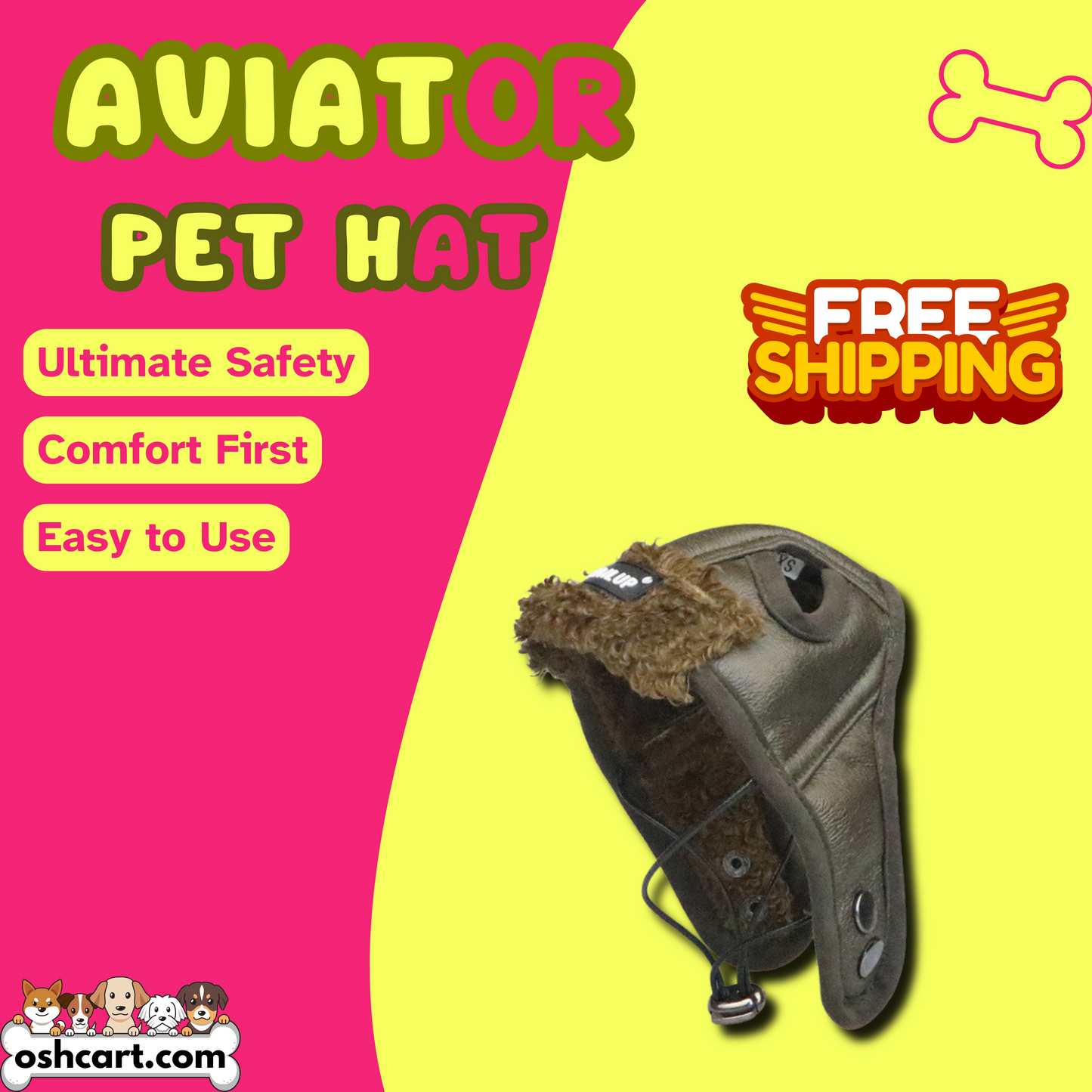 OshCart™ Aviator Pet Hat