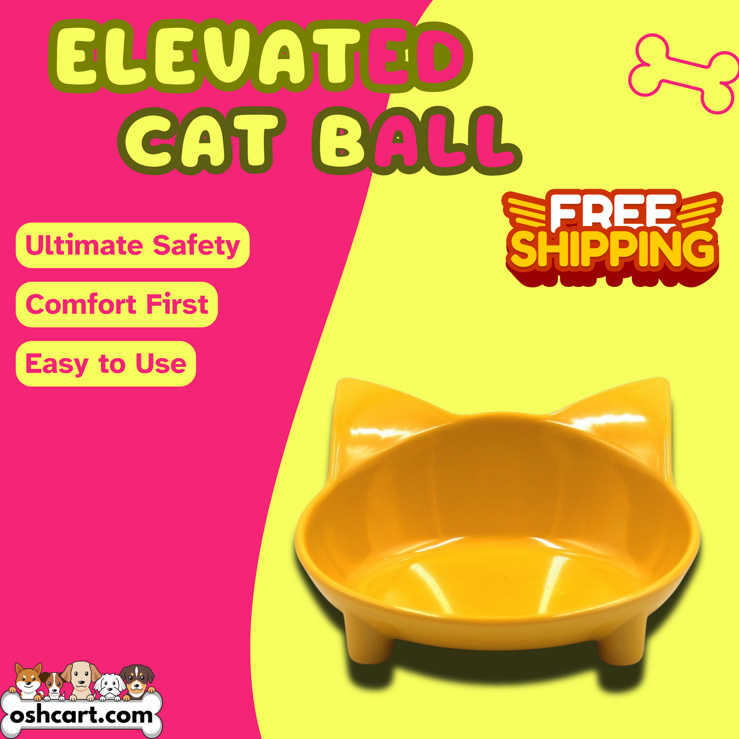 OshCart™ Elevated Cat Bowl