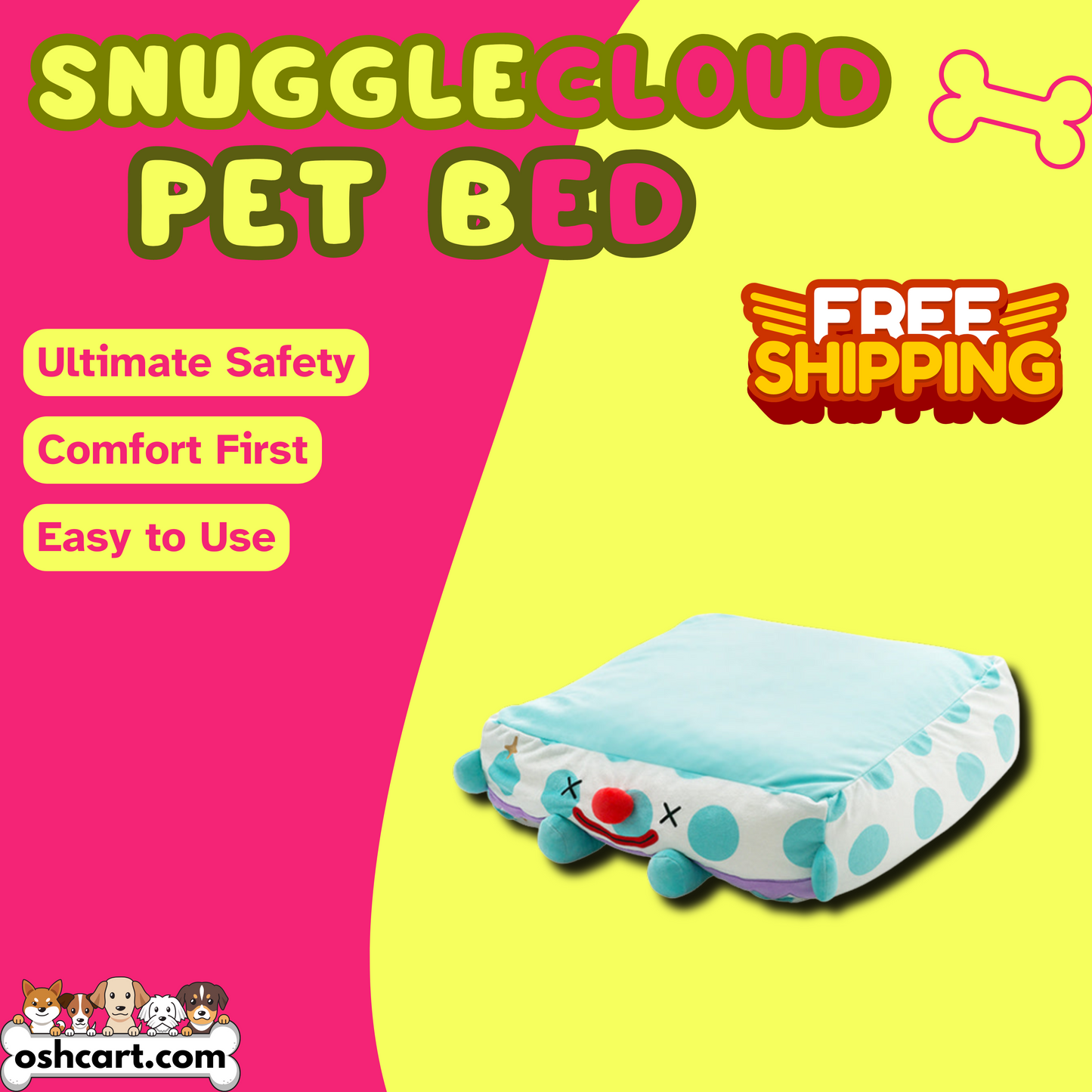 OshCart™ SnuggleCloud Pet Bed