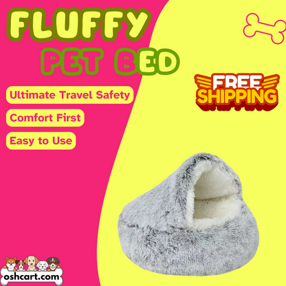 OshCart™ CozyNook Fluffy Pet Bed