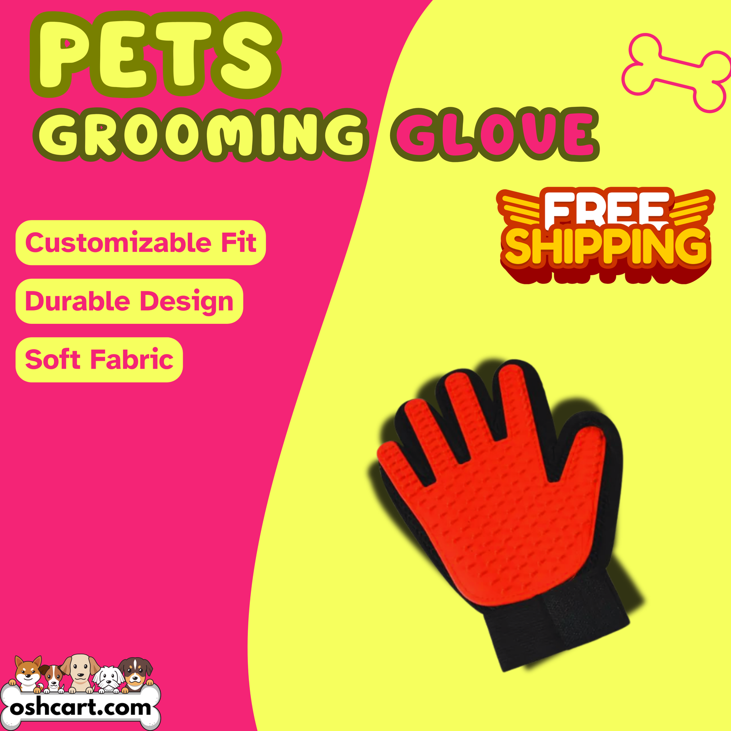 OshCart™ Pet Grooming Glove