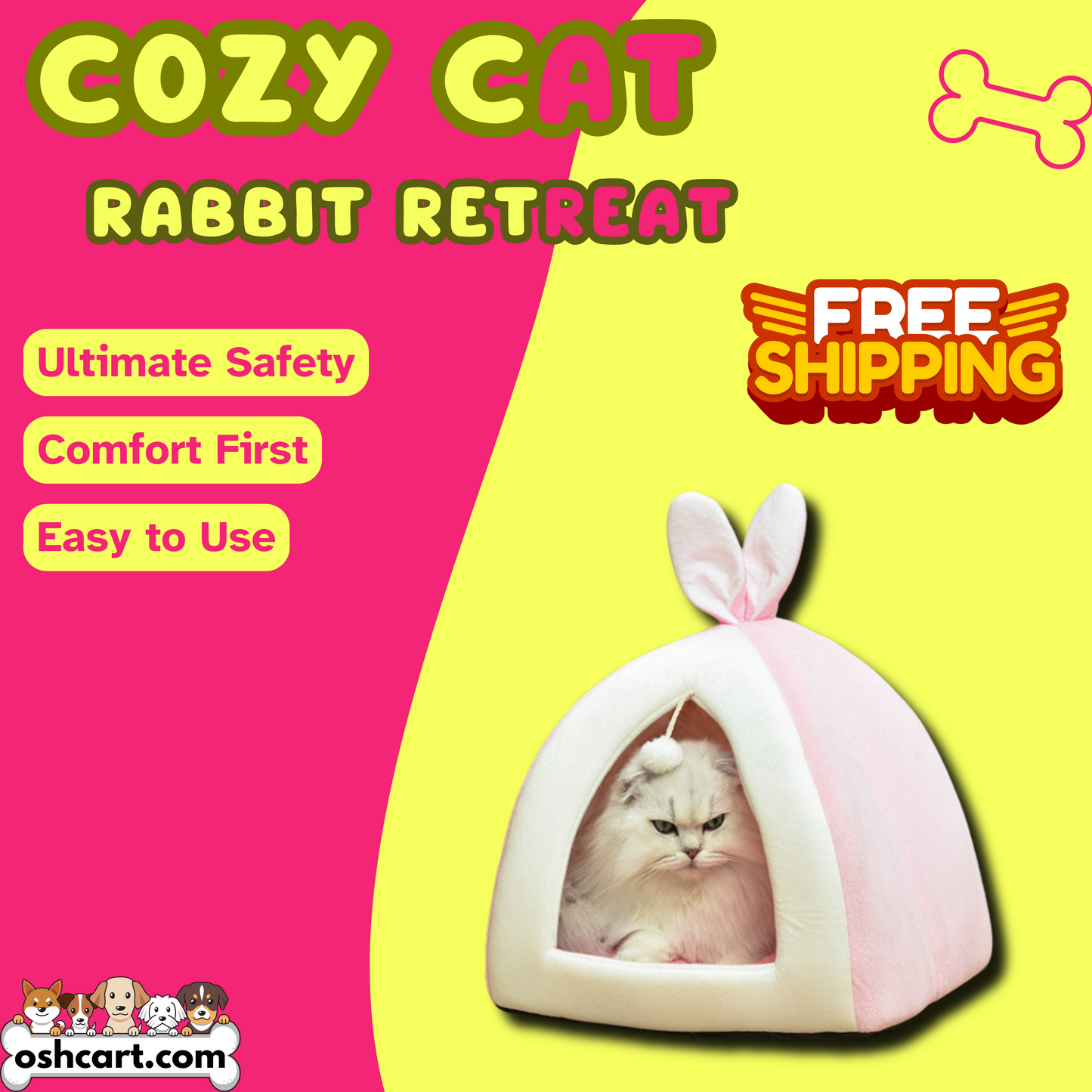 OshCart™ Cozy Cat Rabbit Retreat