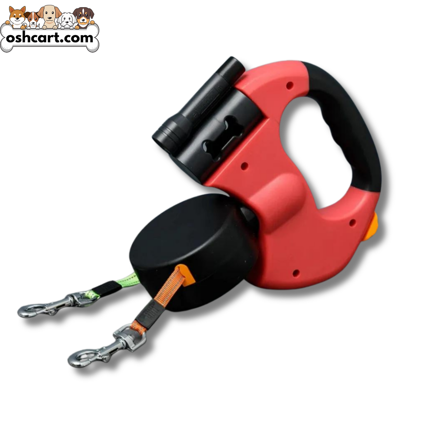 OshCart™ Retractable Dual Dog Leash