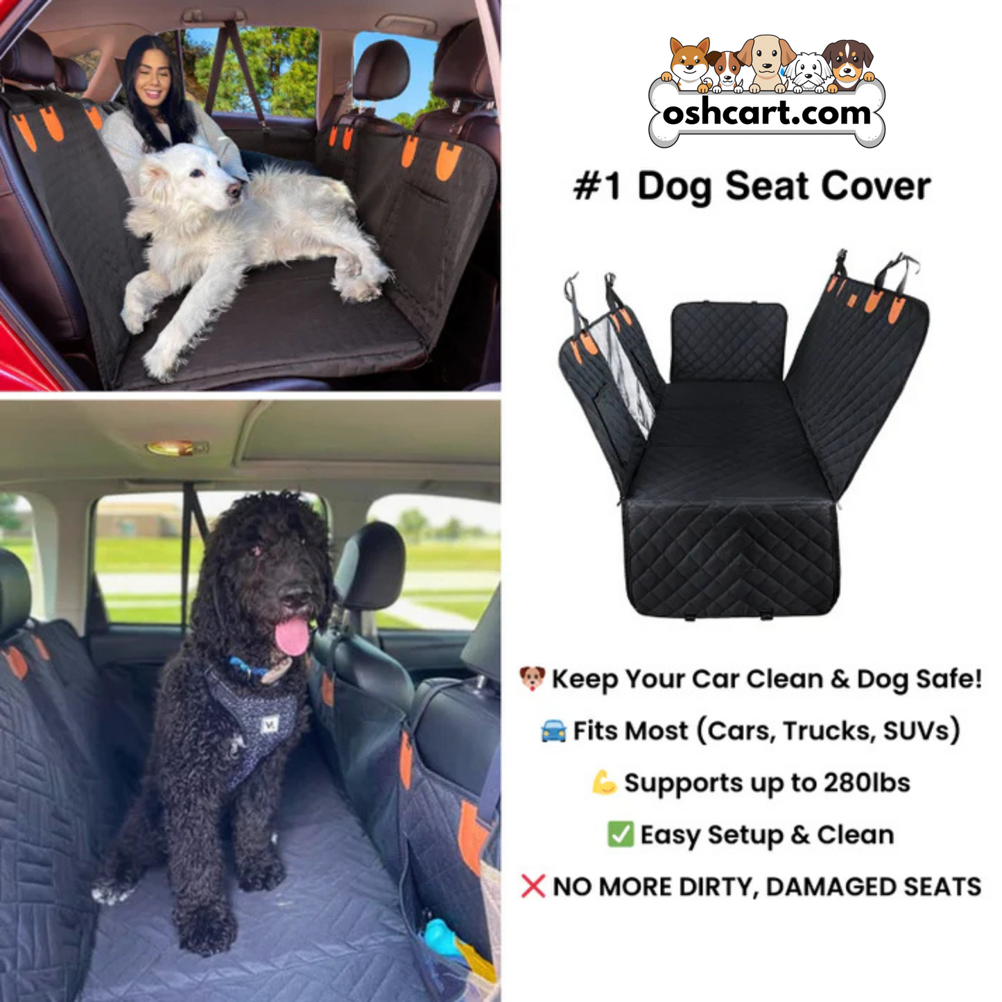 Oshcart™ Dog Car Seat Cover