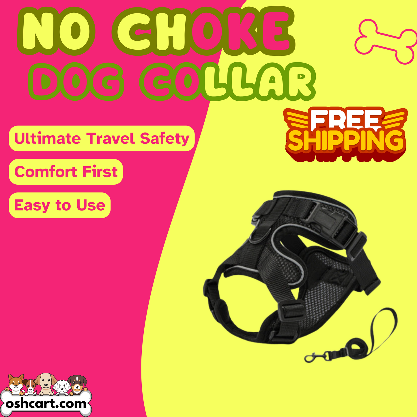 OshCart™ No-Choke Dog Collar