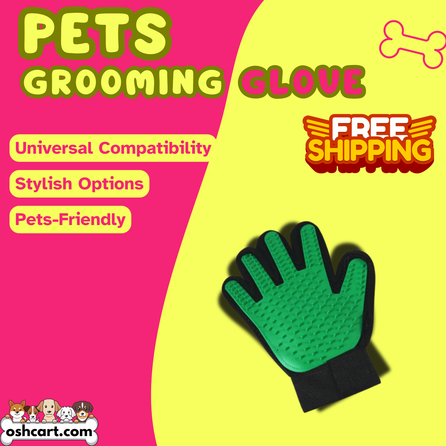 OshCart™ Pet Grooming Glove