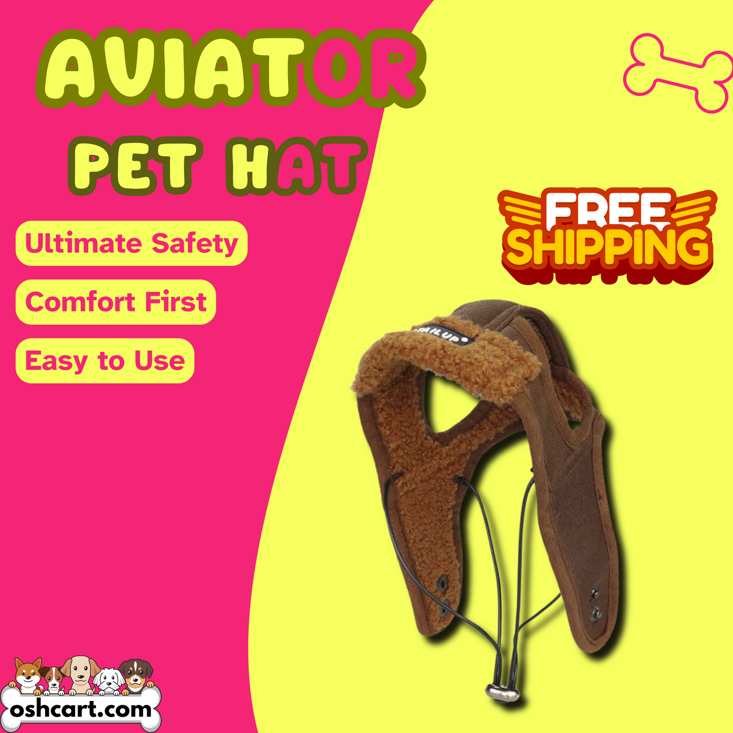 OshCart™ Aviator Pet Hat