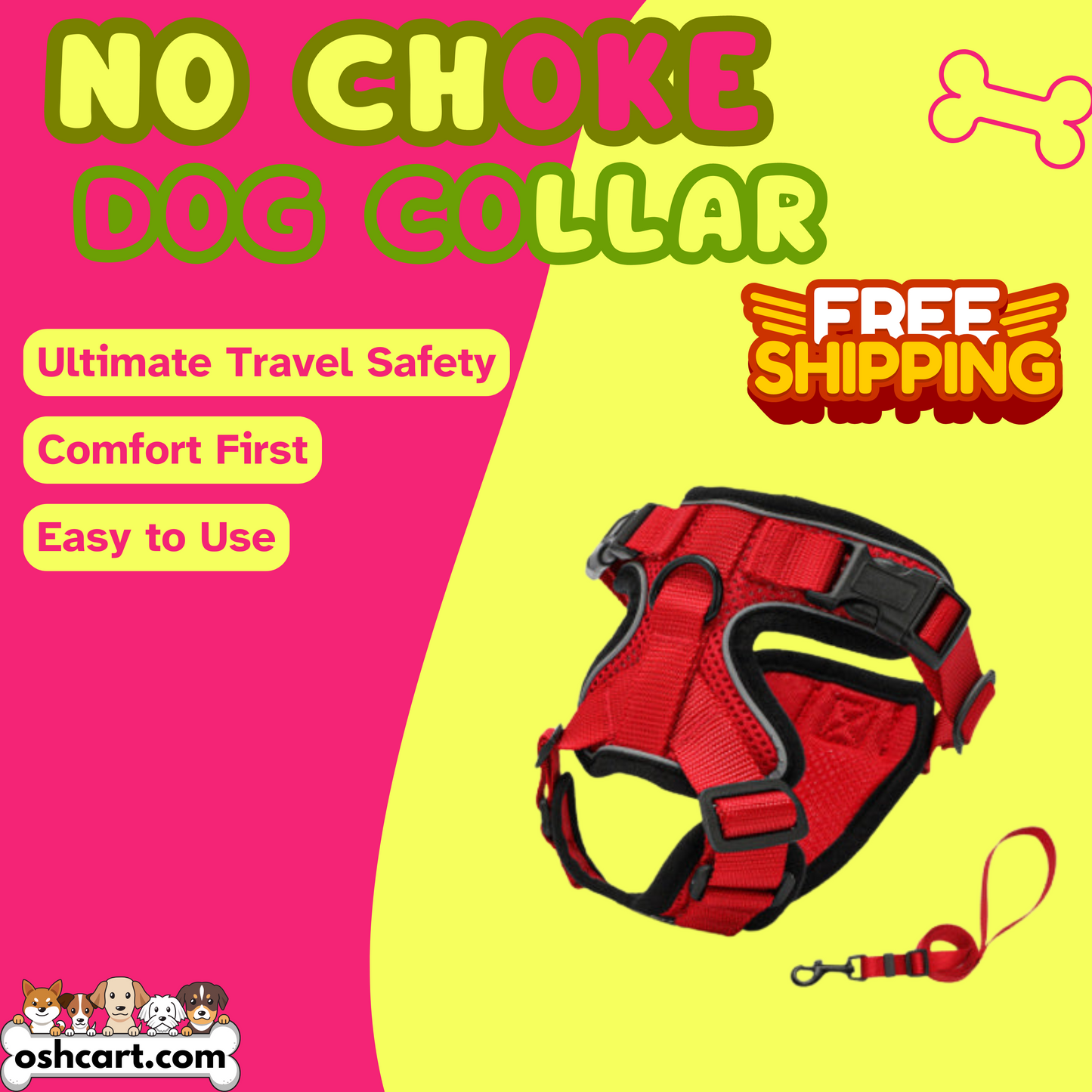 OshCart™ No-Choke Dog Collar